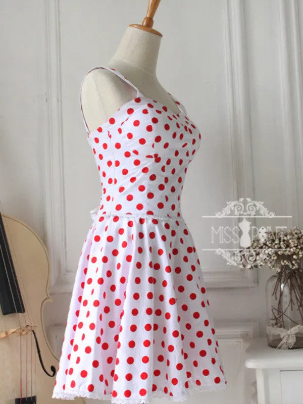 wild heart polka dot retro top/skirt