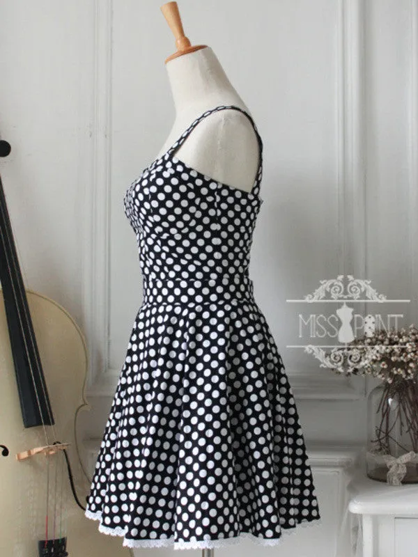 wild heart polka dot retro top/skirt