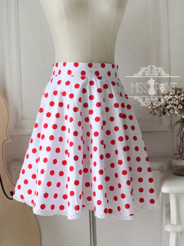 wild heart polka dot retro top/skirt