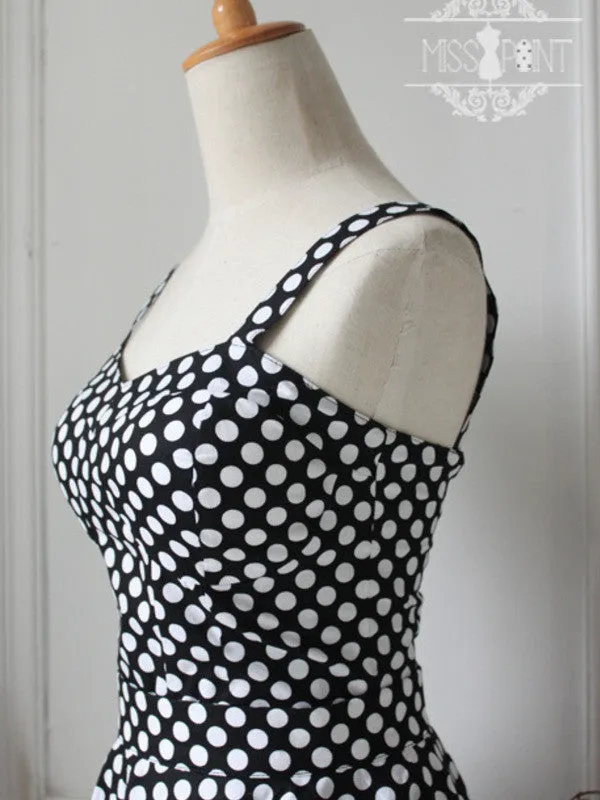 wild heart polka dot retro top/skirt
