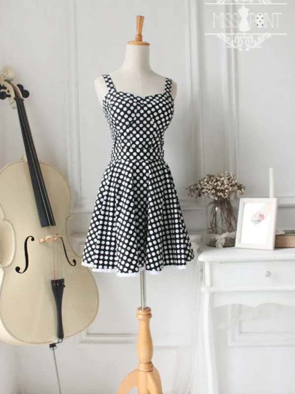 wild heart polka dot retro top/skirt
