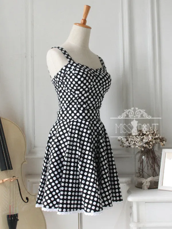 wild heart polka dot retro top/skirt
