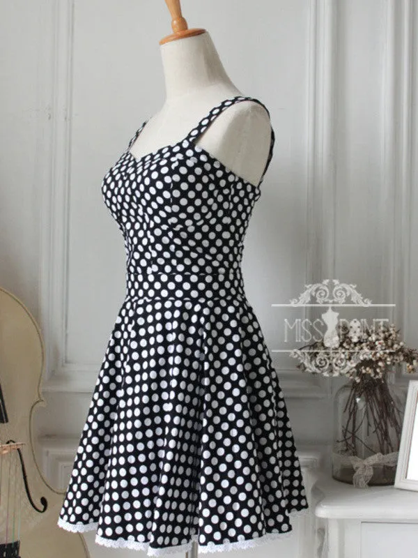 wild heart polka dot retro top/skirt