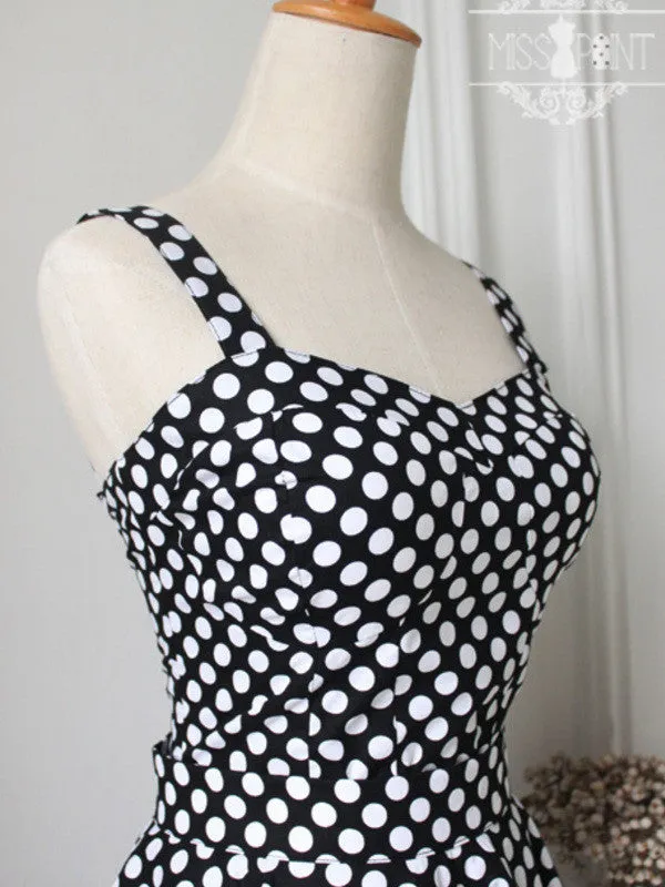 wild heart polka dot retro top/skirt