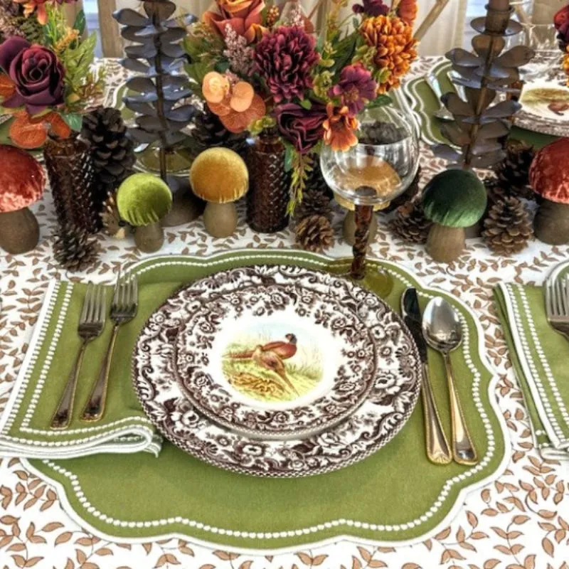 Woodland Leaves - Tablecloth IMPERFECT 120 Round