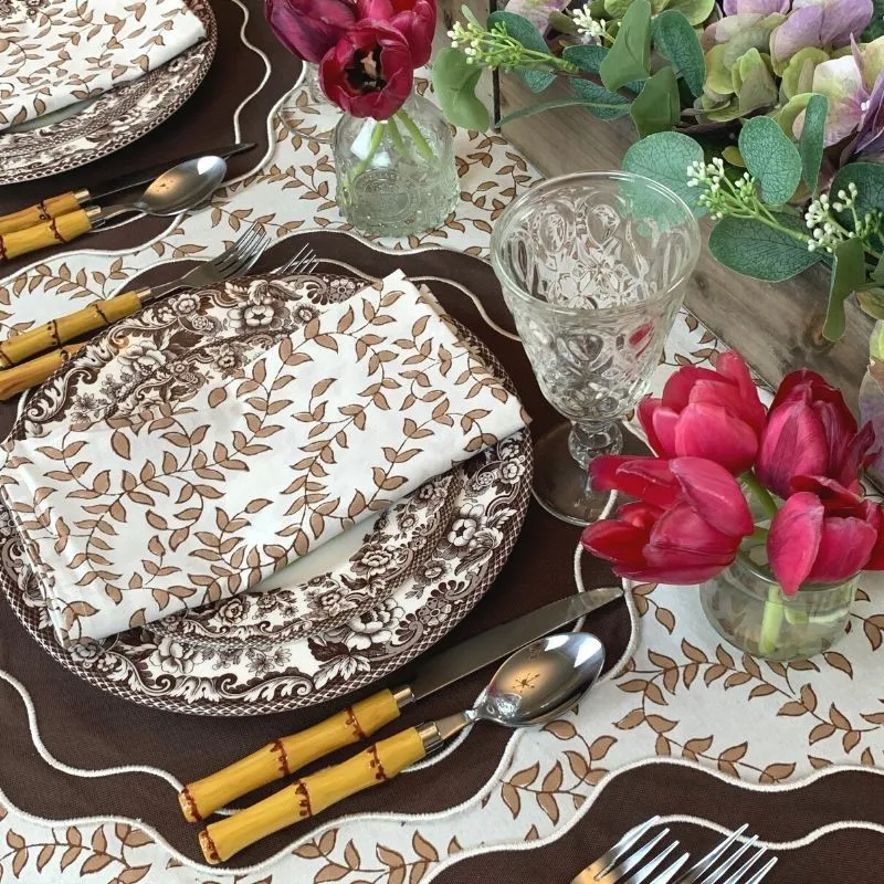 Woodland Leaves - Tablecloth IMPERFECT 120 Round
