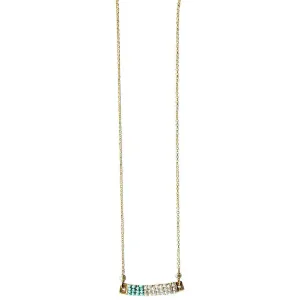Wrapped Bars Necklace 4930 with Turquoise and White Natural Zircon by Michelle Pressler Jewelry