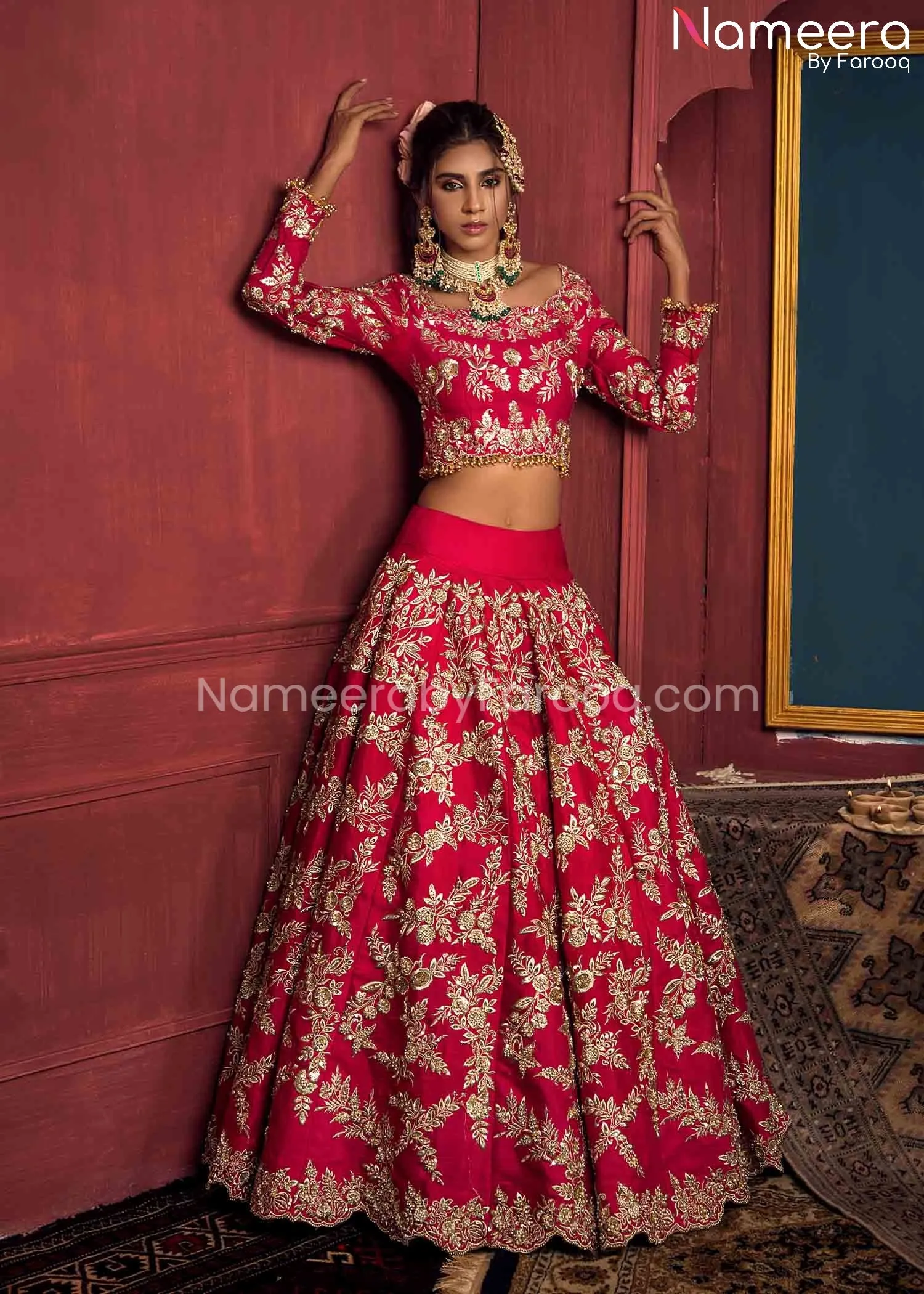 Yellow Lehenga Choli Bridal Dress Pakistani #BS615