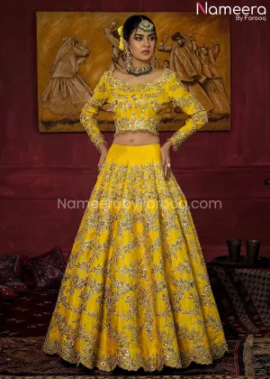 Yellow Lehenga Choli Bridal Dress Pakistani #BS615