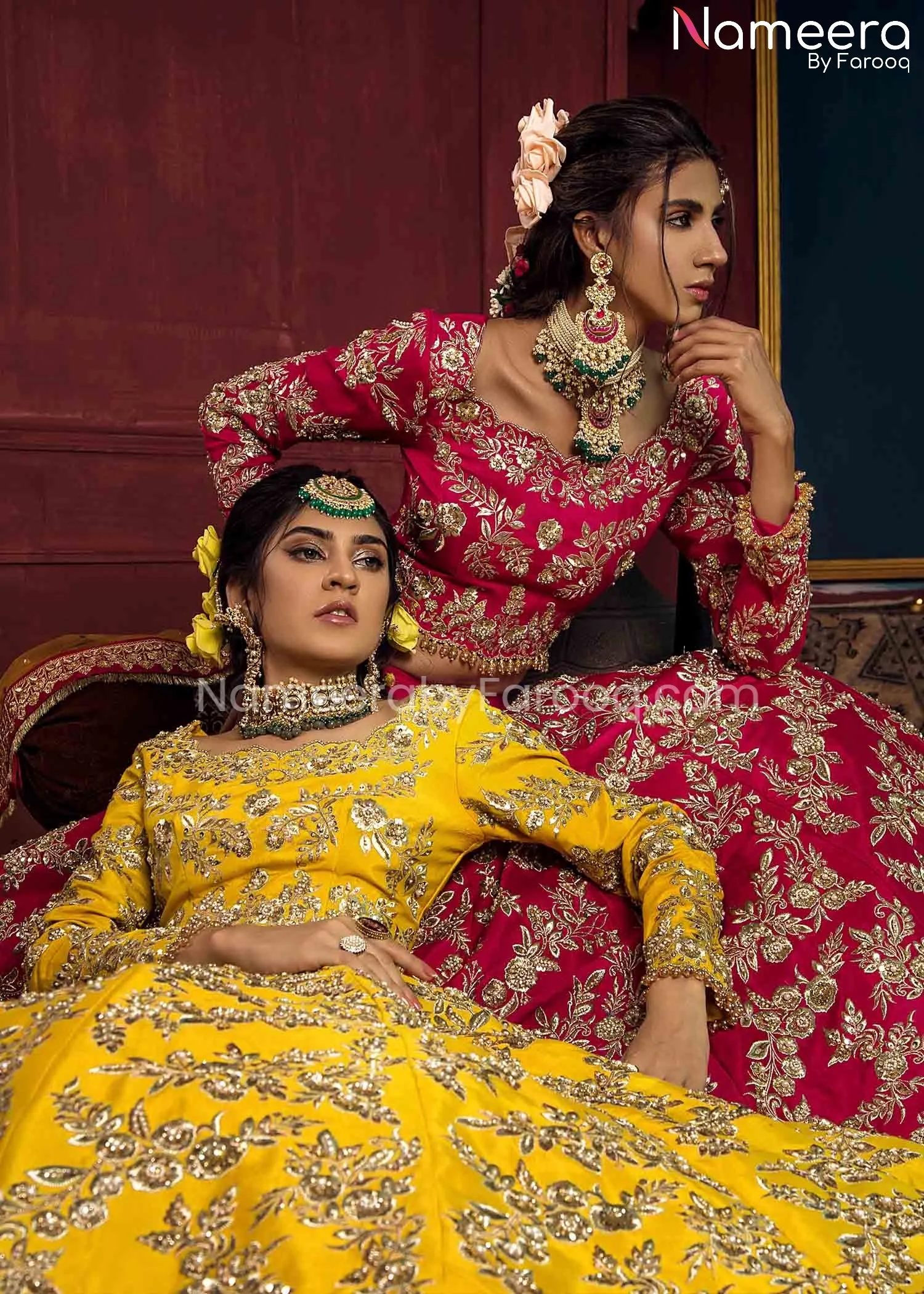 Yellow Lehenga Choli Bridal Dress Pakistani #BS615