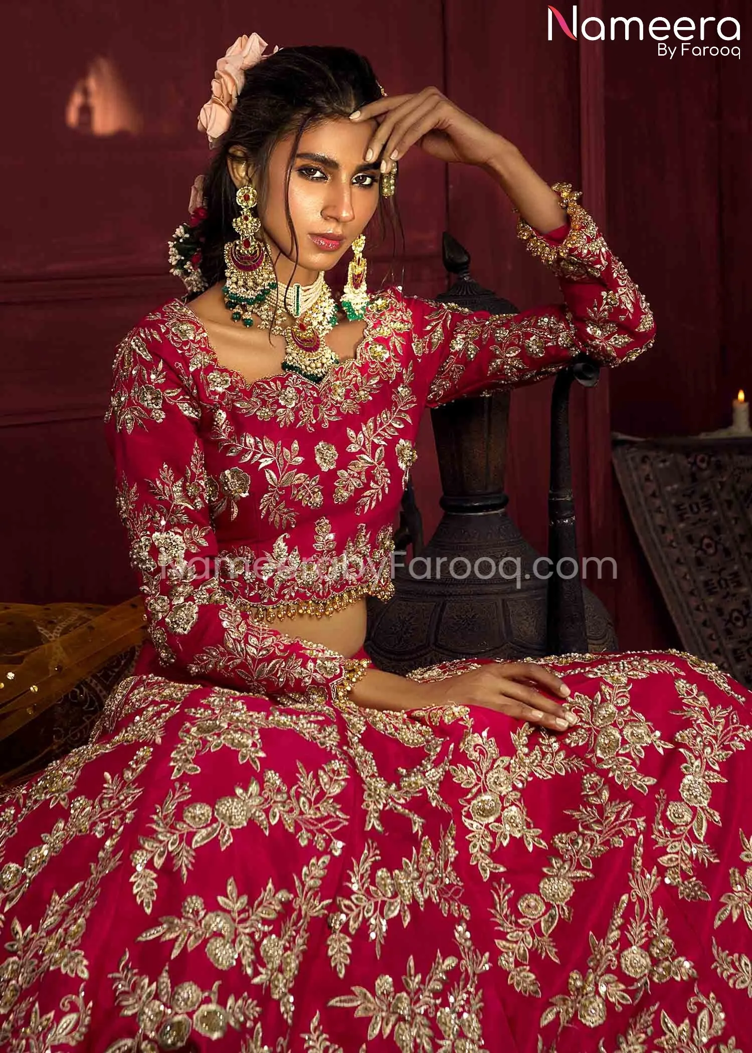 Yellow Lehenga Choli Bridal Dress Pakistani #BS615