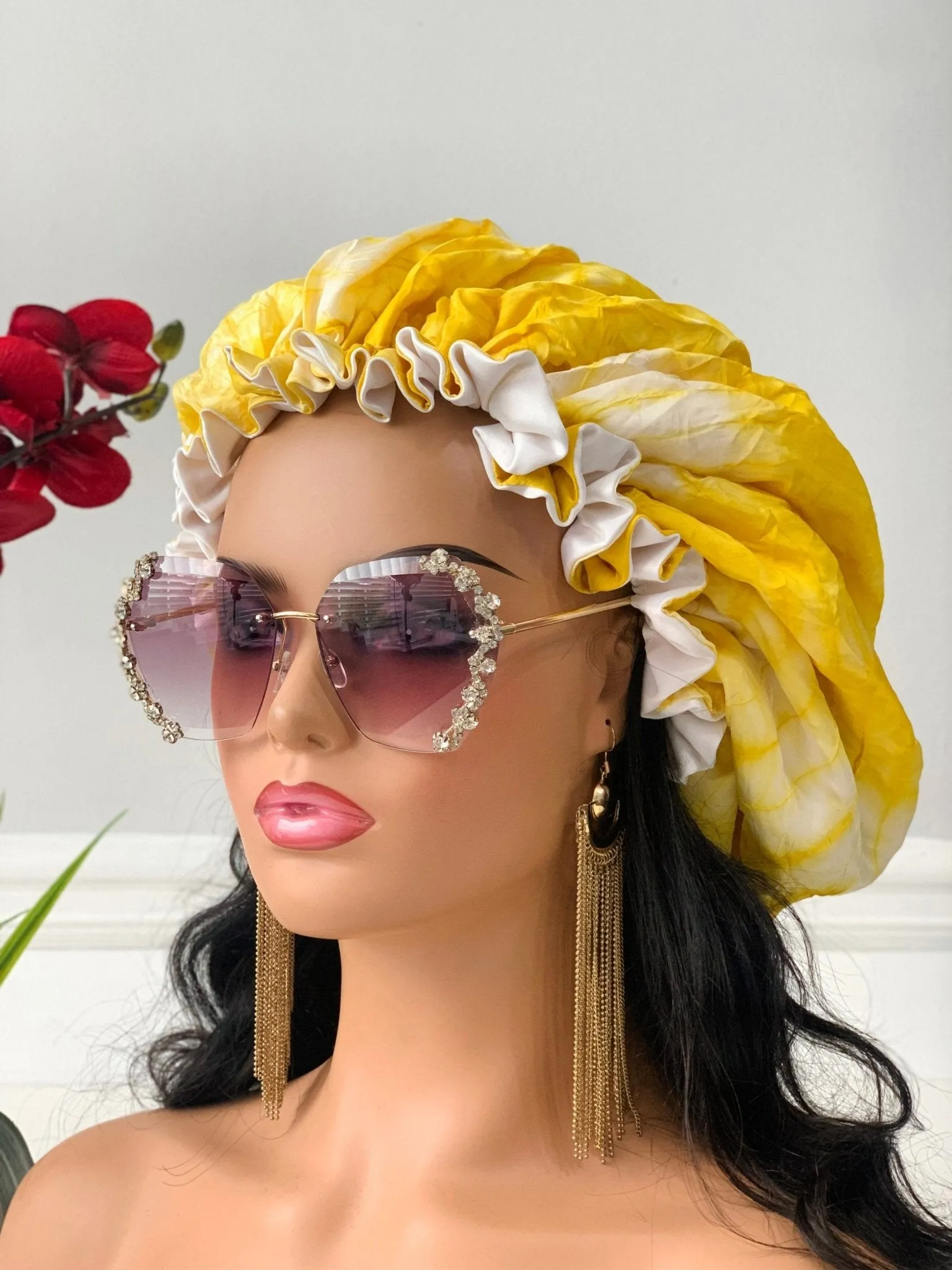 Yellow Satin Bonnet